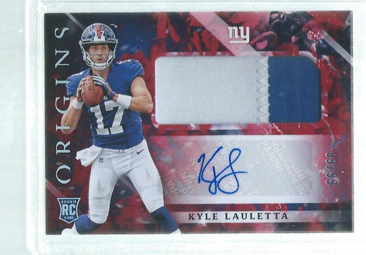 KYLE LAULETTA 2018 PANINI ORIGINS 2 COLOR PATCH AUTO RED ROOKIE RC #D 9/99