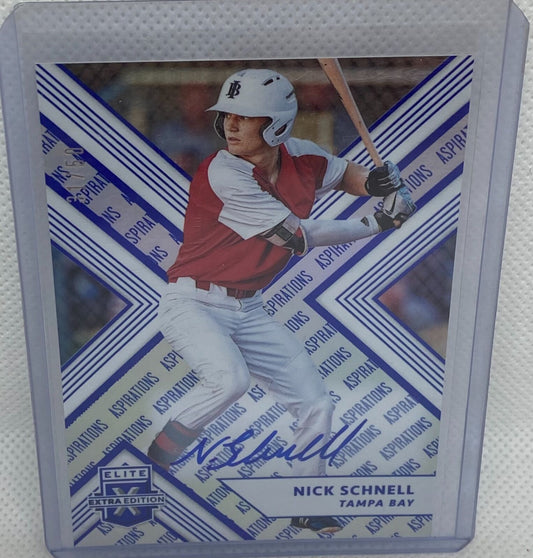 NICK SCHNELL 2018 PANINI ELITE EXTRA EDITION ASPIRATIONS BLUE AUTO #D 31/50