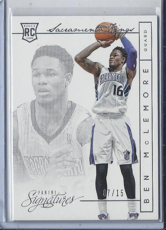 BEN MCLEMORE 2013-14 PANINI SIGNATURES SILVER ROOKIE RC #D 7/15
