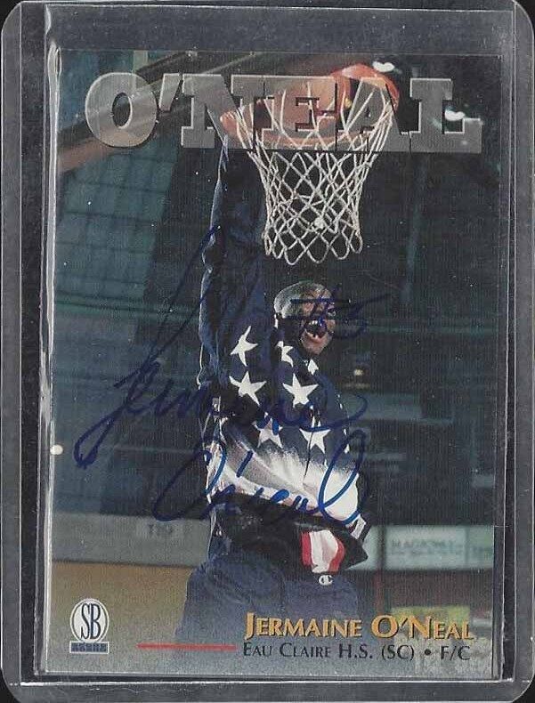 JERMAINE O'NEAL 1997 SCORE BOARD ROOKIES ON CARD ROOKIE AUTO RC