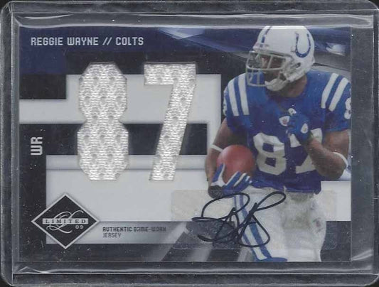 REGGIE WAYNE 2009 LEAF LIMITED JUMBO JERSEY NUMBER COLTS AUTO TRUE #D 1/1