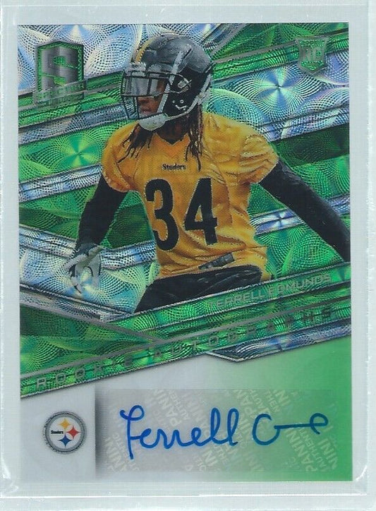 TERRELL EDMUNDS 2018 PANINI SPECTRA GREEN PRIZM AUTO RC #D 56/99