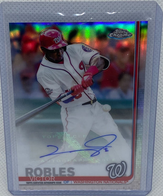 VICTOR ROBLES 2019 TOPPS CHROME UPDATE REFRACTOR AUTO #CUA-VR