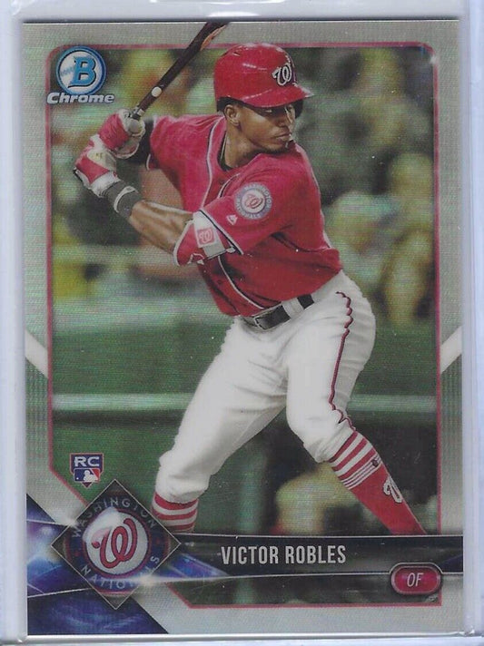 VICTOR ROBLES 2018 BOWMAN CHROME REFRACTOR RC #d /499