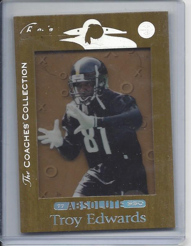 1/1 TROY EDWARDS 1999 ABSOLUTE SSD COACHES COLLECTION GOLD #D 81/500 JERSEY #81!