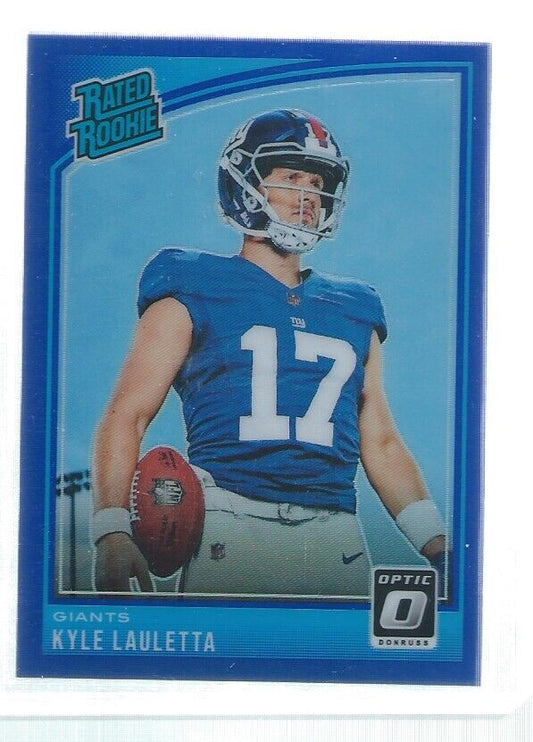 KYLE LAULETTA 2018 DONRUSS OPTIC HOLO RATED ROOKIE BLUE RC #D 2/149