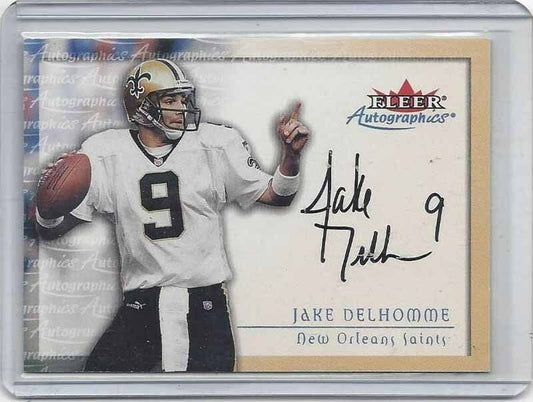 JAKE DELHOMME 2000 FLEER SKYBOX AUTOGRAPHICS SAINTS ON CARD AUTO