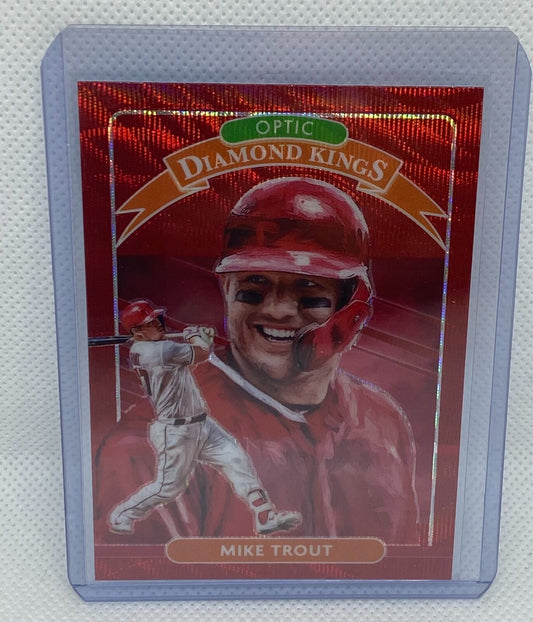 MIKE TROUT 2020 PANINI DONRUSS OPTIC DIAMOND KINGS RUBY RED WAVE PRIZM SP #9