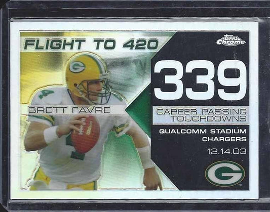 BRETT FAVRE 2008 TOPPS CHROME FLIGHT TO 420 REFRACTOR TD # 339 #D 178/199