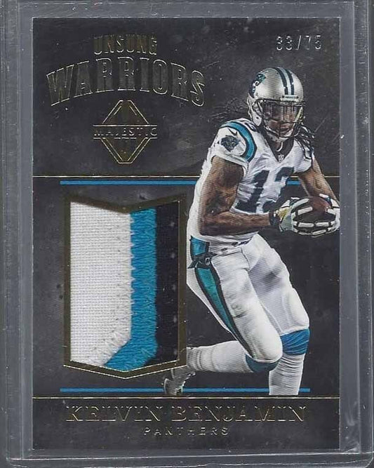 KELVIN BENJAMIN 2017 MAJESTIC UNSUNG WARRIORS GOLD 3 COLOR PATCH #D 33/75