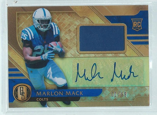 MARLON MACK 2017 PANINI GOLD STANDARD JERSEY AUTO RC #D 1/99