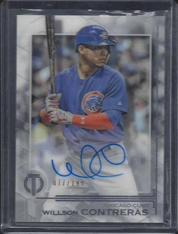 WILLSON CONTRERAS 2019 TOPPS TRIBUTE CUBS ON CARD AUTO #D 77/199