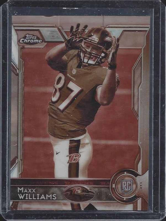 MAXX WILLIAMS 2015 TOPPS CHROME RAVENS SEPIA ROOKIE REFRACTOR RC #D 32/99