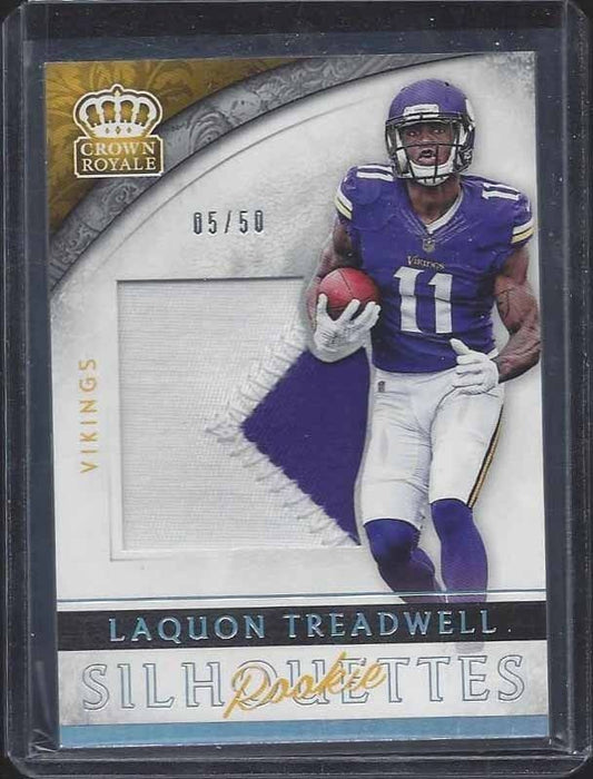 LAQUON TREADWELL 2016 CROWN ROYALE SILHOUETTE SILVER JUMBO 2 COLOR PATCH RC /50