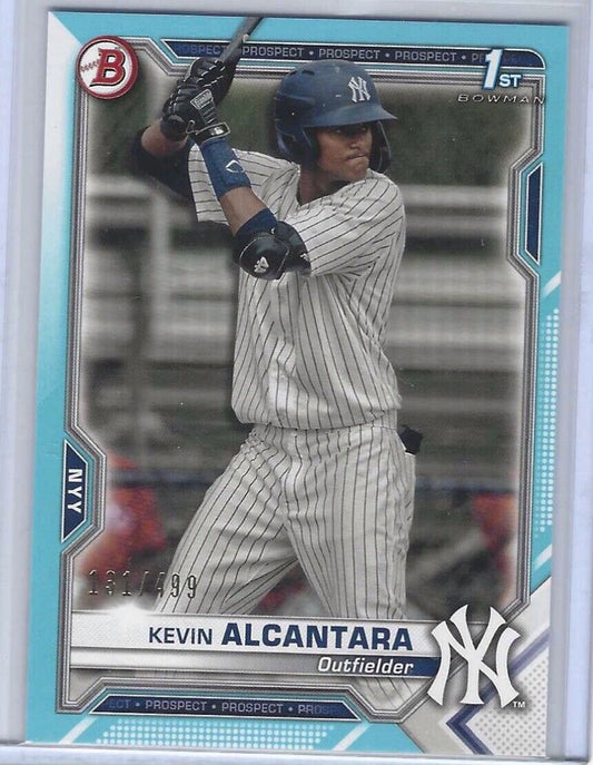 KEVIN ALCANTARA 2021 BOWMAN SKY BLUE BLUE 1ST PROSPECT #d /499