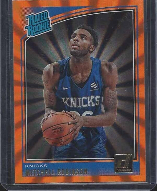MITCHELL ROBINSON 2018-19 DONRUSS ORANGE LASER RATED ROOKIE RC SP #163