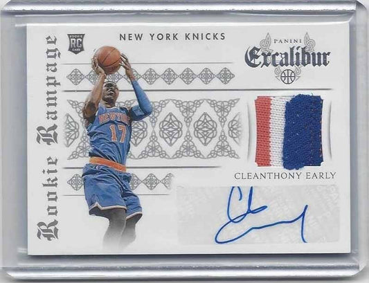 CLEANTHONY EARLY 2014-15 PANINI EXCALIBUR 4 COLOR KNICKS RAMPAGE PATCH AUTO RC 6