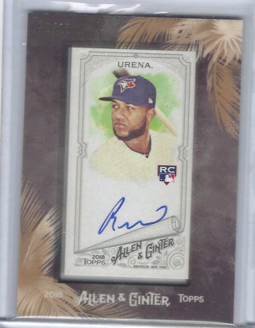 RICHARD URENA 2018 ALLEN & GINTER MINI FRAMED ROOKIE AUTO RC #d /25