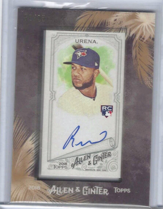 RICHARD URENA 2018 ALLEN & GINTER MINI FRAMED ROOKIE AUTO RC #d /25