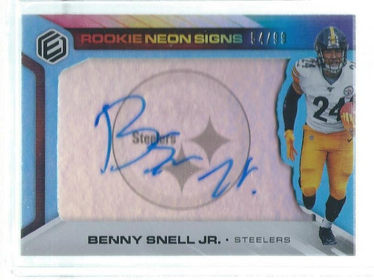 BENNY SNELL JR. 2019 PANINI ROOKIE NEON SIGNS ON CARD AUTO BLUE RC #D 54/99