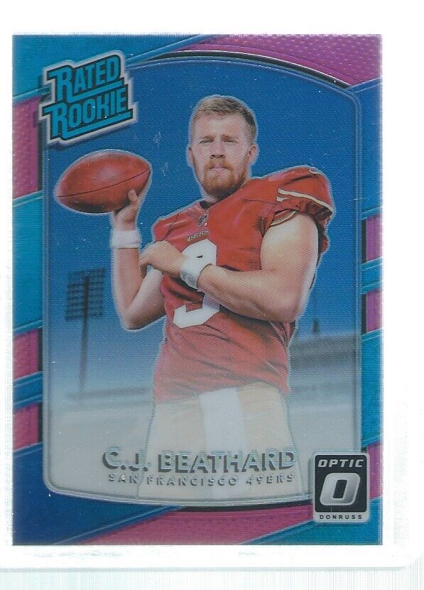 CJ BEATHARD 2017 DONRUSS OPTIC HOLO RATED ROOKIE PINK RC #170