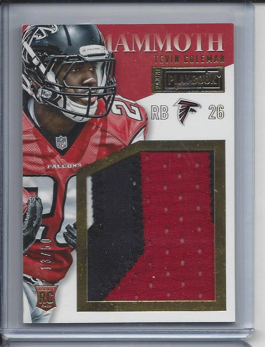 TEVIN COLEMAN 2015 PLAYBOOK GOLD MAMMOTH JUMBO 3 COLOR ROOKIE PATCH RC #D 13/50