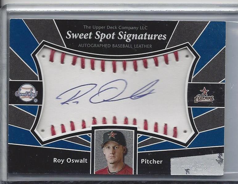 ROY OSWALT 2004 SWEET SPOT SIGNATURES ON BASEBALL LEATHER AUTO