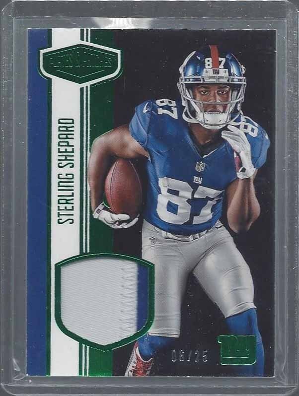 STERLING SHEPARD 2016 PLATES & PATCHES GREEN 2 COLOR ROOKIE PATCH RC #D 6/25