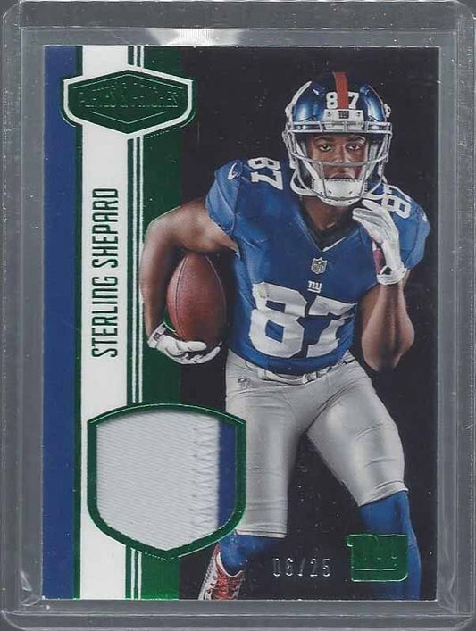 STERLING SHEPARD 2016 PLATES & PATCHES GREEN 2 COLOR ROOKIE PATCH RC #D 6/25