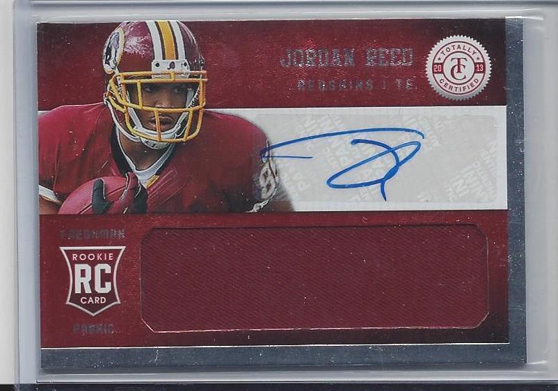 JORDAN REED 2013 TOTALLY CERTIFIED RED REDSKINS ROOKIE JERSEY AUTO RC #D 177/299