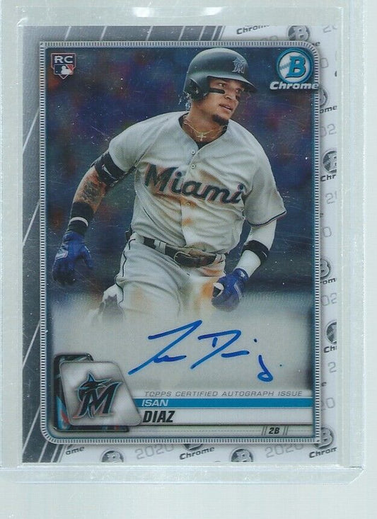 ISAN DIAZ 2020 BOWMAN CHROME ON CARD AUTO ROOKIE RC