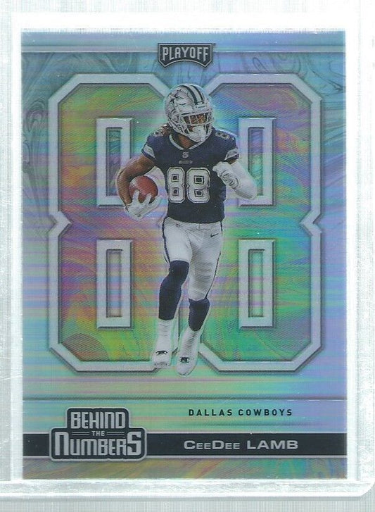 CEEDEE LAMB 2020 PLAYOFF BEHIND THE NUMBERS SILVER PRIZM RC