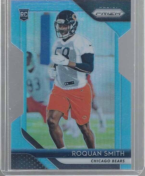 ROQUAN SMITH 2018 PANINI PRIZM LIGHT BLUE DIE CUT ROOKIE PRIZMS RC #D 69/199