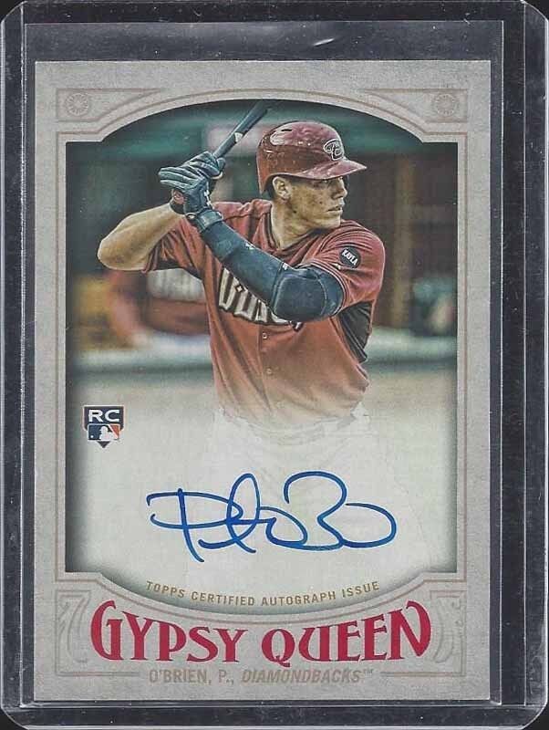 PETER O'BRIEN 2016 TOPPS GYPSY QUEEN DIAMONDBACKS ON CARD ROOKIE AUTO RC