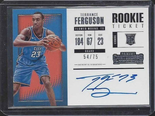 TERRANCE FERGUSON 2017-18 CONTENDERS VARIATION ON CARD AUTO RC #D 54/75