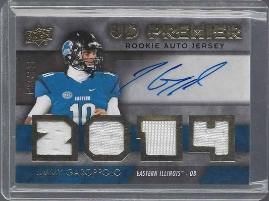 JIMMY GAROPPOLO 2014 UPPER DECK PREMIER QUAD ROOKIE JERSEY AUTO RC #D 83/125