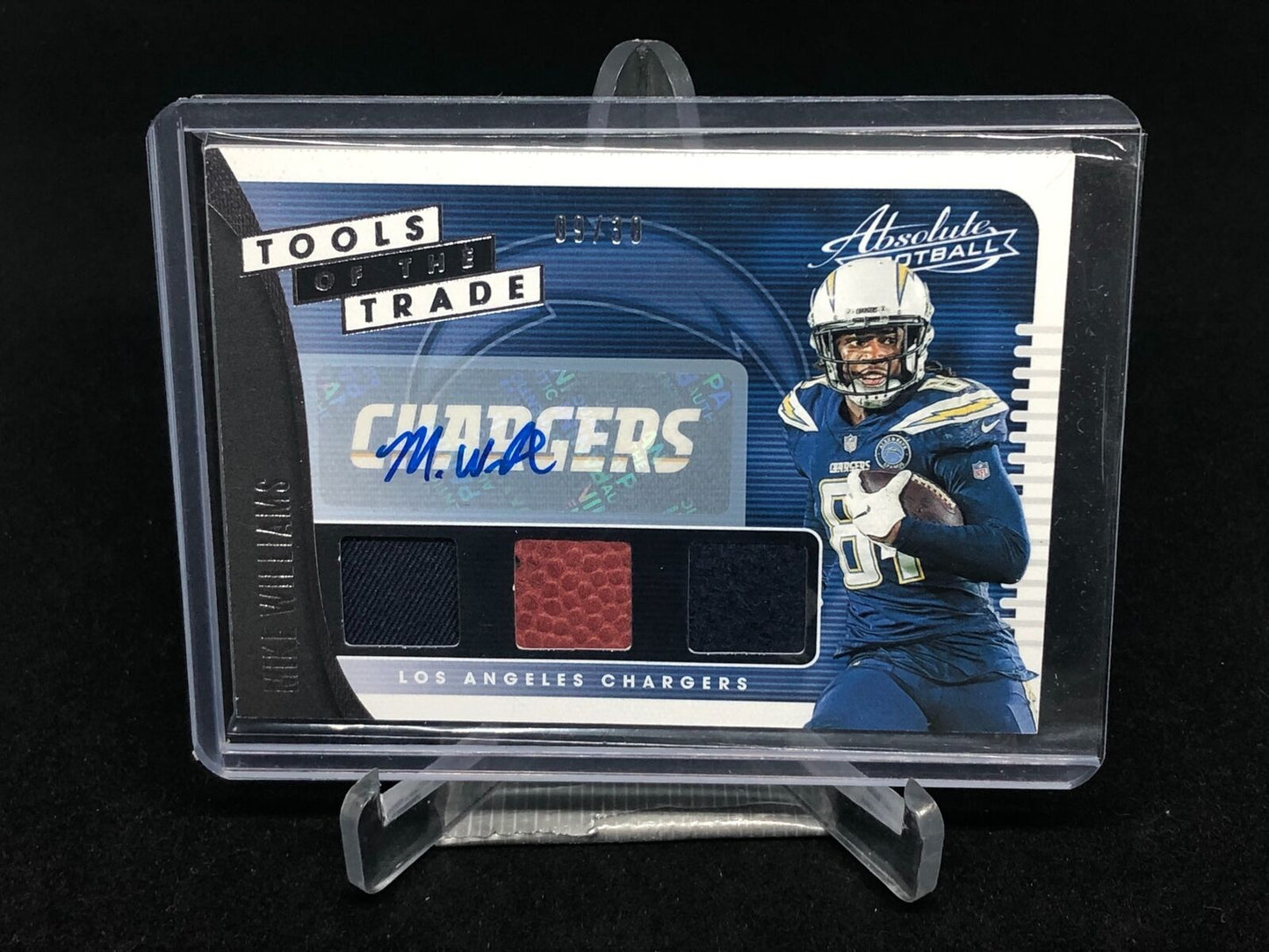 MIKE WILLIAMS 2019 PANINI ABSOLUTE TOOLS OF THE TRADE JERSEY BALL AUTO #D 9/30