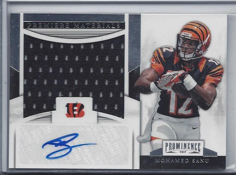 MOHAMED SANU 2012 PROMINENCE PREMIERE MATERIALS JUMBO JERSEY AUTO RC #D /25