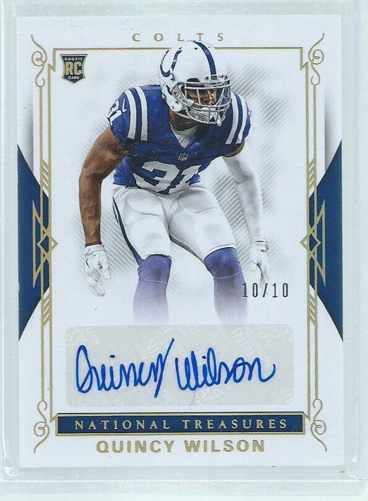 QUINCY WILSON 2017 NATIONAL TREASURES AUTO GOLD RC #D 10/10