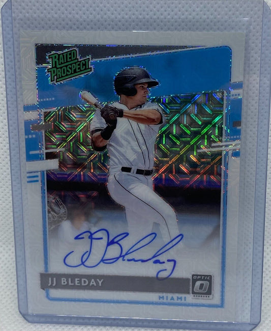 JJ BLEDAY 2020 PANINI DONRUSS OPTIC RATED PROSPECT MOJO HOLO ON CARD AUTO #D /99