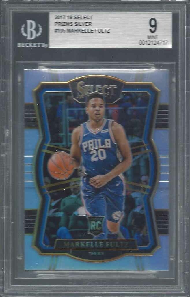 MARKELLE FULTZ 2017-18 PANINI SELECT PREMIER SILVER PRIZM ROOKIE RC #195 BGS 9