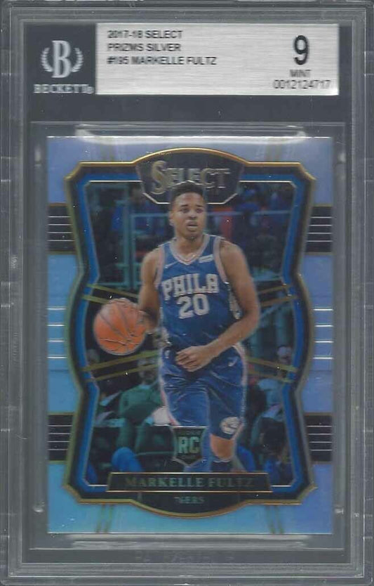 MARKELLE FULTZ 2017-18 PANINI SELECT PREMIER SILVER PRIZM ROOKIE RC #195 BGS 9