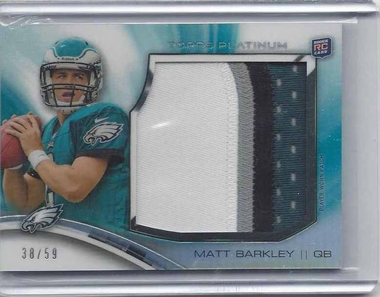 MATT BARKLEY 2013 TOPPS PLATINUM JUMBO 4 COLOR PATCH REFRACTOR RC #D 38/59