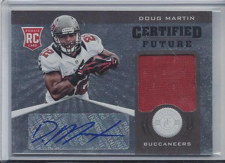 1/1 DOUG MARTIN TOTALLY CERTIFIED FUTURE JERSEY AUTO RC #D 22/175 HIS JERSEY #22
