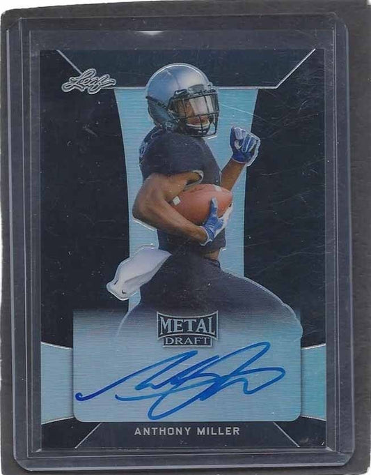 ANTHONY MILLER 2018 LEAF METAL DRAFT BLACK PRISMATIC ON CARD AUTO RC #D 9/15