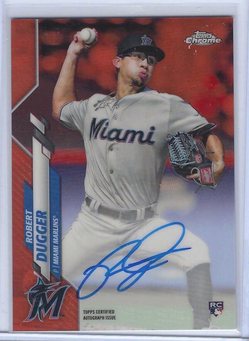 ROBERT DUGGER 2020 TOPPS CHROME ORANGE REFRACTOR ROOKIE AUTO RC #d /25