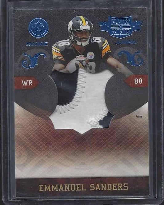 EMMANUEL SANDERS 2010 PLATES & PATCHES JUMBO 2 COLOR NUMBER PATCH RC #D 3/15