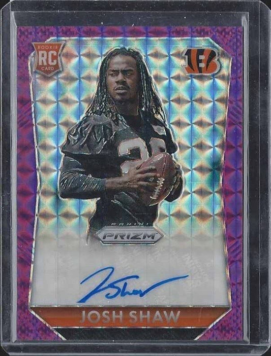 1/1 JOSH SHAW 2015 PANINI PRIZM PURPLE MOSAIC PRIZMS AUTO RC #D 26/50 JERSEY #26