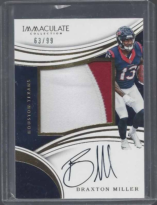 BRAXTON MILLER 2016 IMMACULATE JUMBO RPA 3 COLOR ROOKIE PATCH AUTO RC #D 63/99