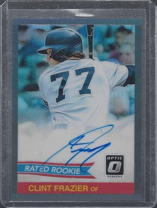 CLINT FRAZIER 2018 DONRUSS OPTIC BLACK HOLO YANKEES ON CARD AUTO RC #D 23/25